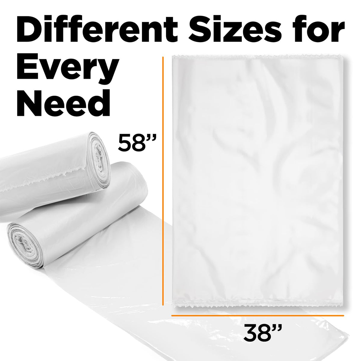 55-60 Gallon Contractor Bags - 2.5 Mil - 50/Case - Clear