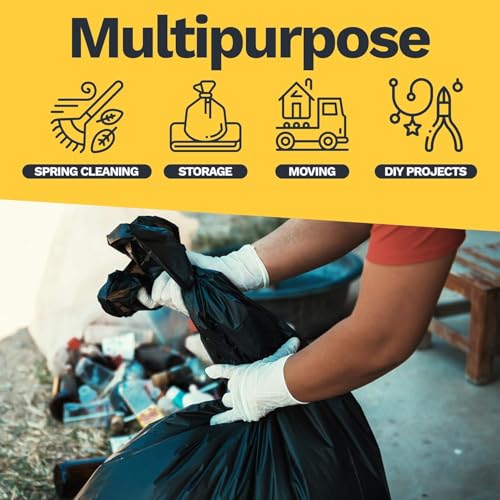Bolsas de basura de 55-60 galones - 1.2 mil - 100/caja - Negras