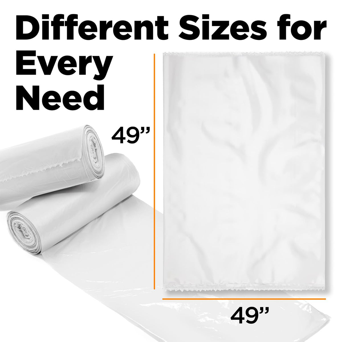 65 Gallon High Density Bags - 19 Micron - 120/Case - Clear - view 2