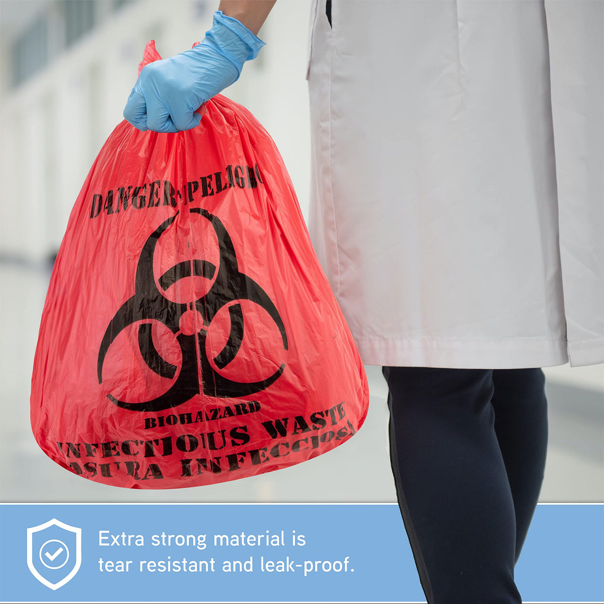 10 Gallon Biohazard Bags - 150/Case - Red