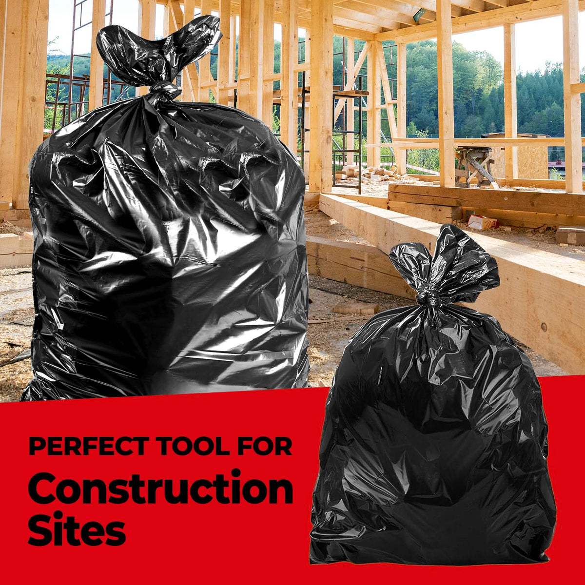 42 Gallon Contractor Bags - 2.5 Mil - 50/Case - Black - view 5