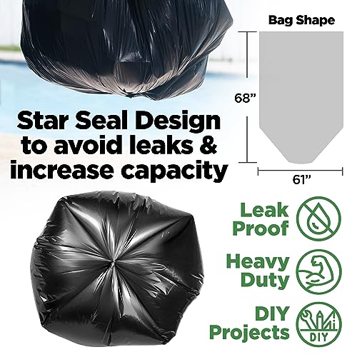 Bolsas de basura de 95-96 galones - 1.2 Mil - 25/caja - Negras