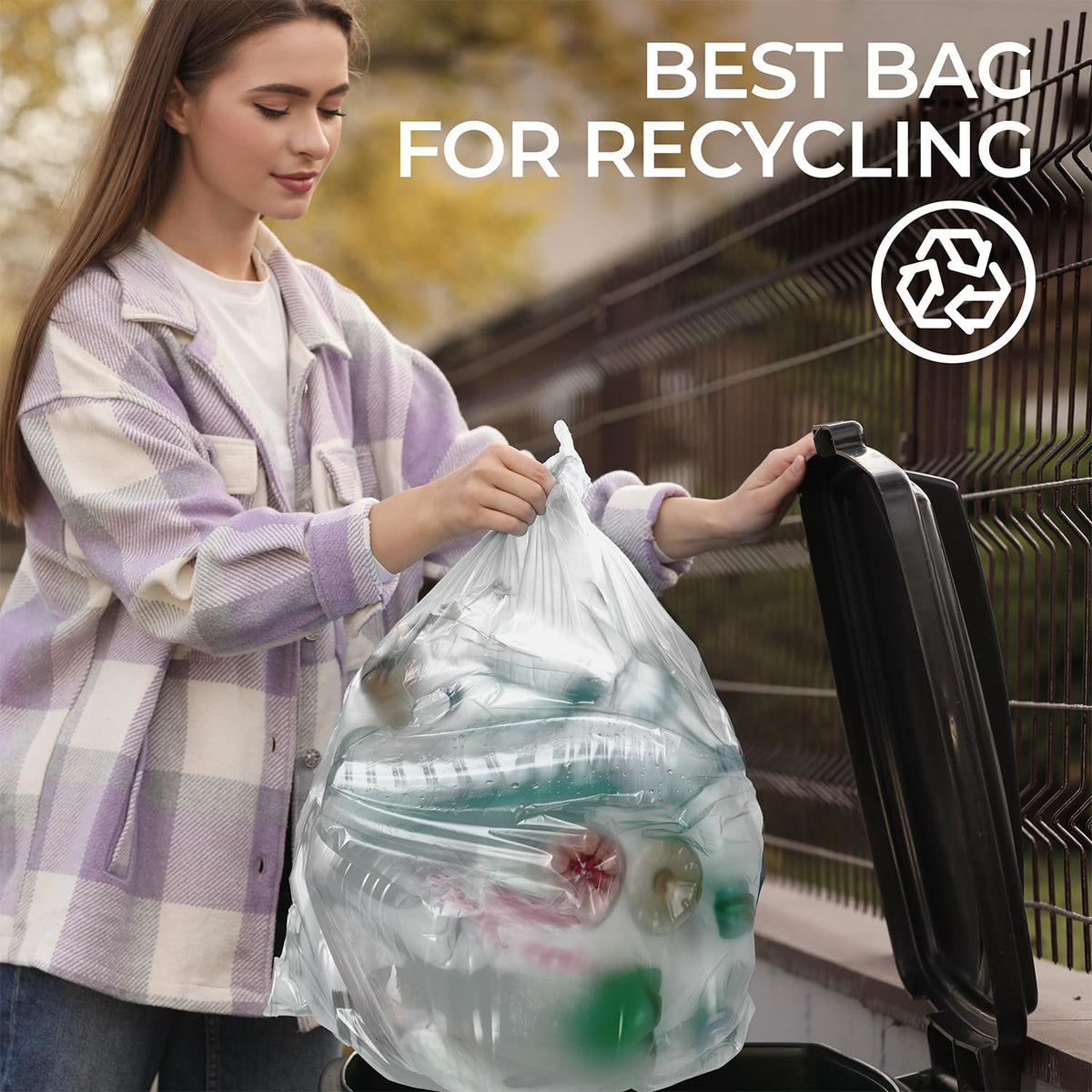 Bolsas de alta densidad de 13 galones - 8 micras - 1000/caja - Transparentes