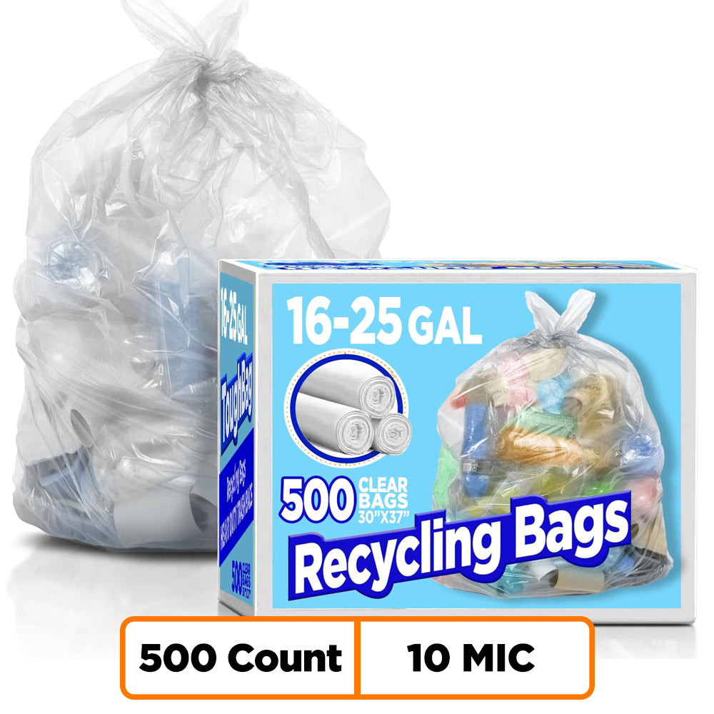 16-25 Gallon High Density Bags - 10 Micron - 500/Case - Clear