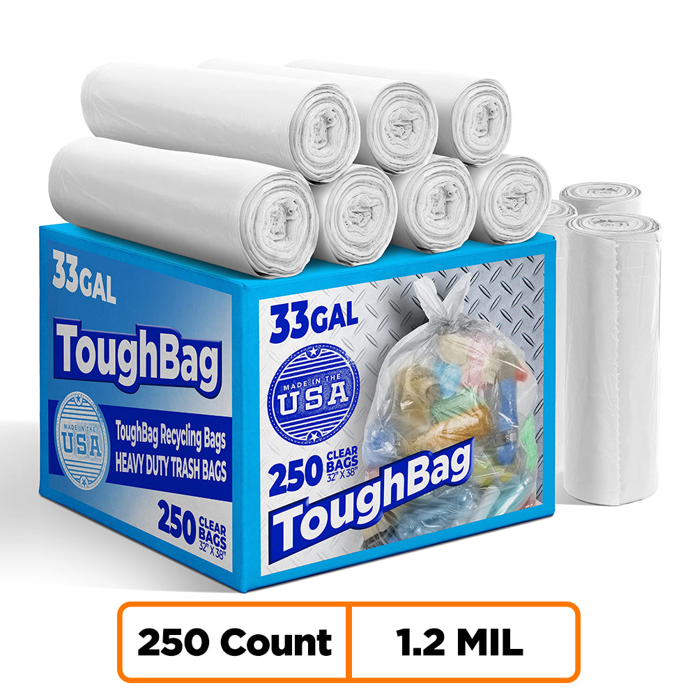 30-33 Gallon Trash Bags - 1.2 Mil - 250/Case - Clear