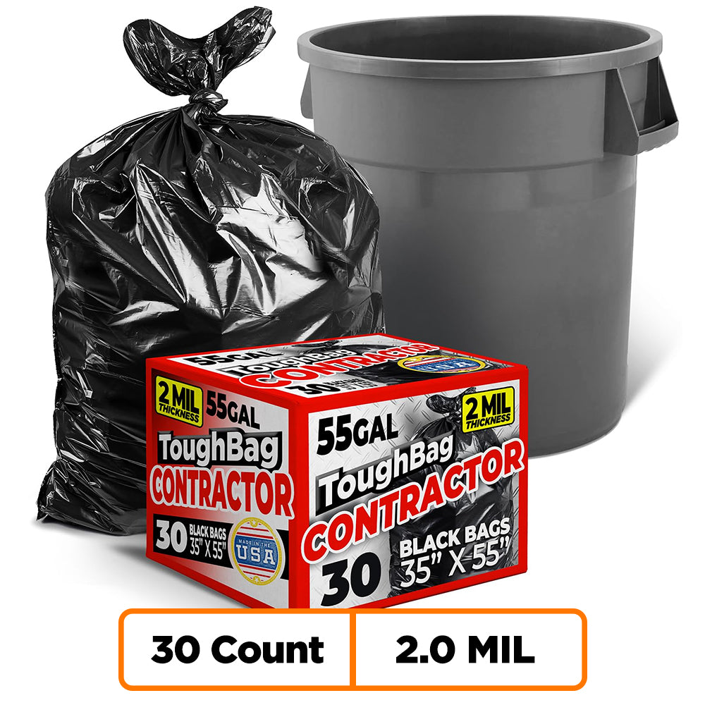 55 Gallon Trash Bags - 2.0 Mil - 30/Case - Black