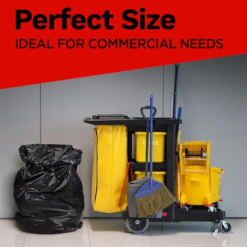 55-60 Gallon High Density Bags - 21 Micron - 150/Case - Black