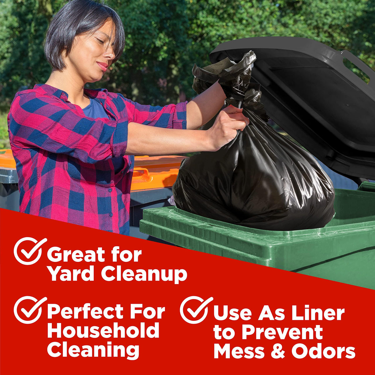 65 Gallon High Density Bags - 19 Micron - 120/Case - Black