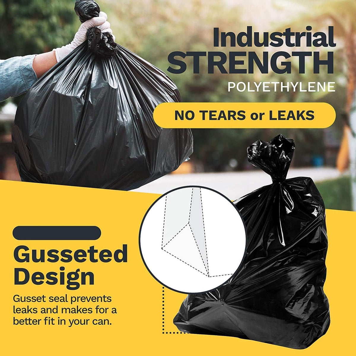 33 Gallon Trash Bags - 1.2 Mil - 100/Case - Black