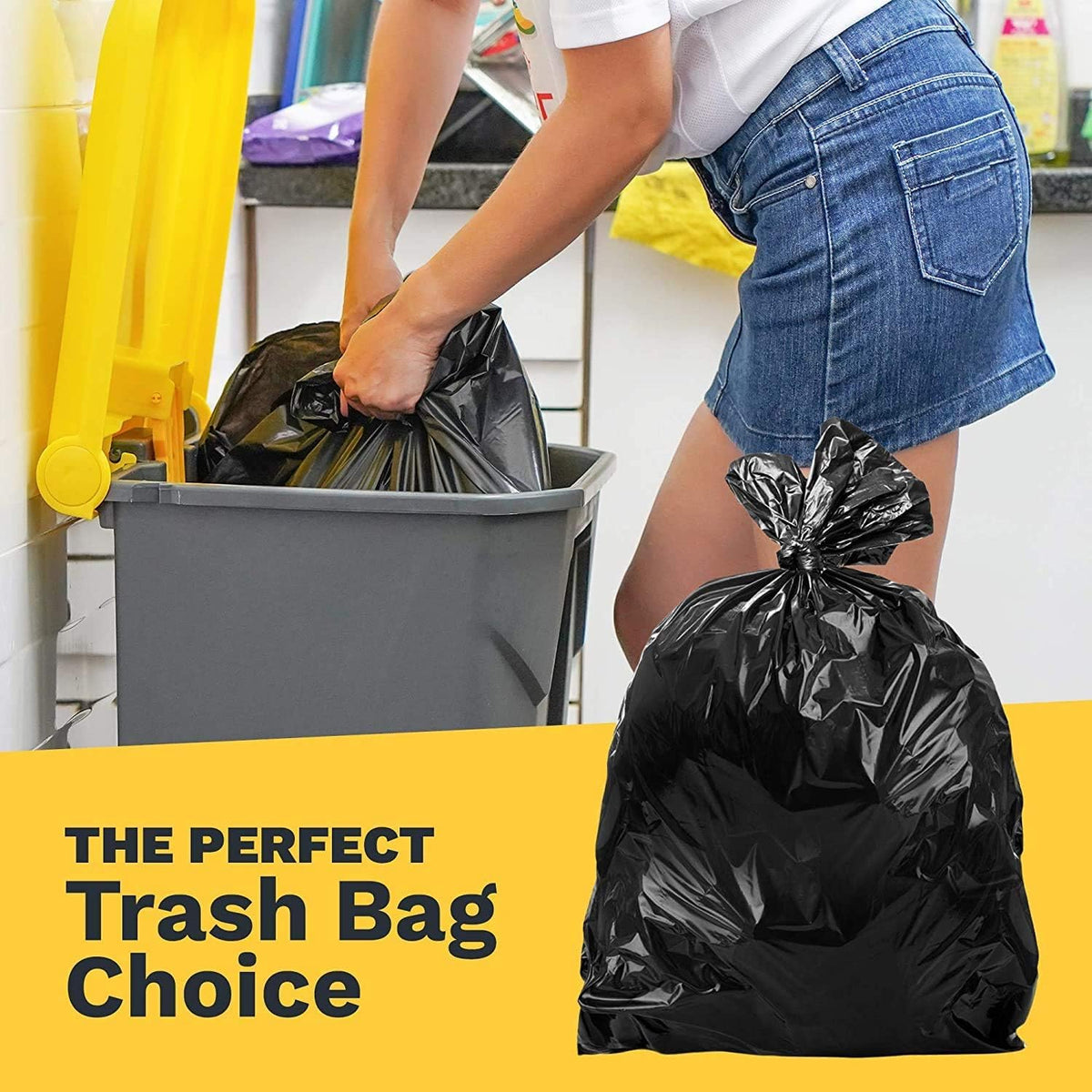 33 Gallon Trash Bags - 1.2 Mil - 100/Case - Black
