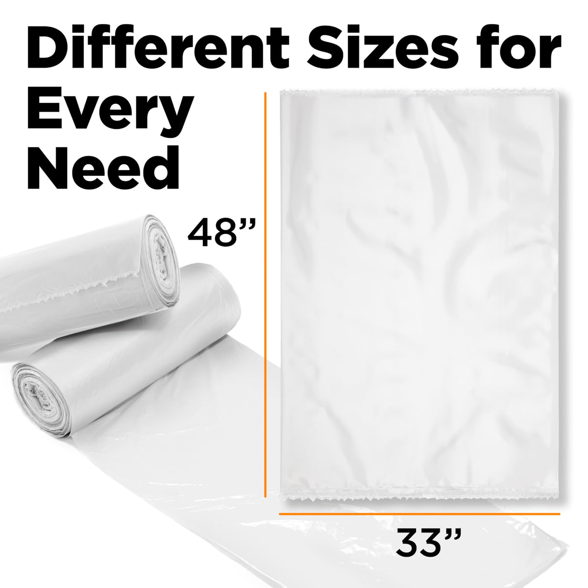 42 Gallon Contractor Bags - 2.5 Mil - 50/Case - Clear